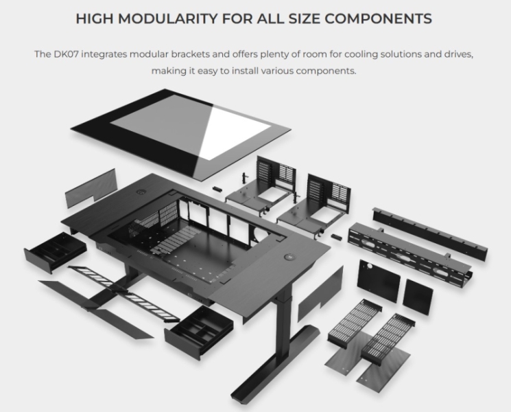 Lian Li выпустила компьютерный стол DK07 стоимостью $1400 &mdash; он позволяет собрать внутри пару ПК