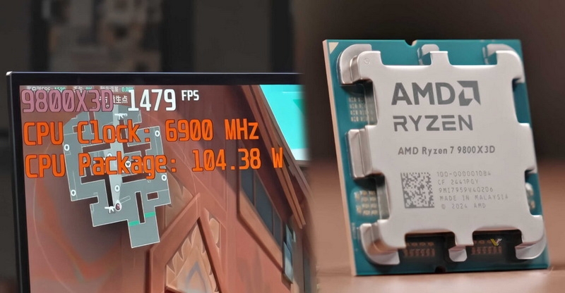 Ryzen 7 9800X3D разогнали до 6,9 ГГц и добились более 1000 FPS в Counter-Strike 2 и Valorant