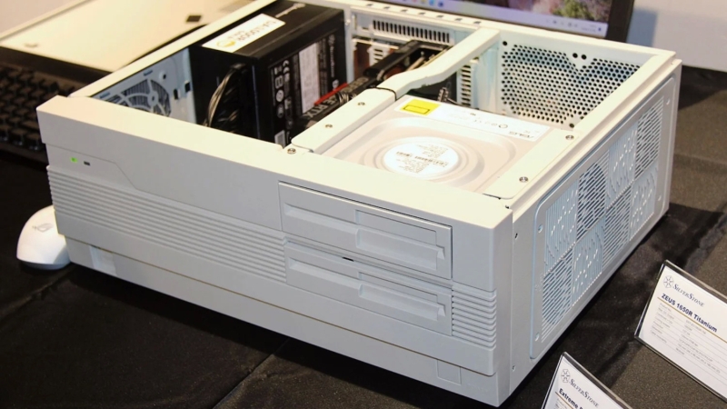 SilverStone выпустит корпус FLP01 в ретро-стиле с парой «дисководов» за $130