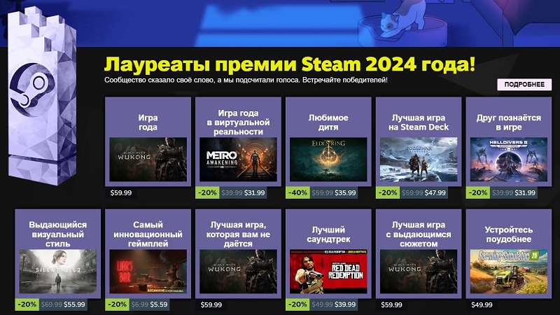 Black Myth: Wukong стала лучшей игрой года по версии пользователей Steam &mdash; итоги The 2024 Steam Awards