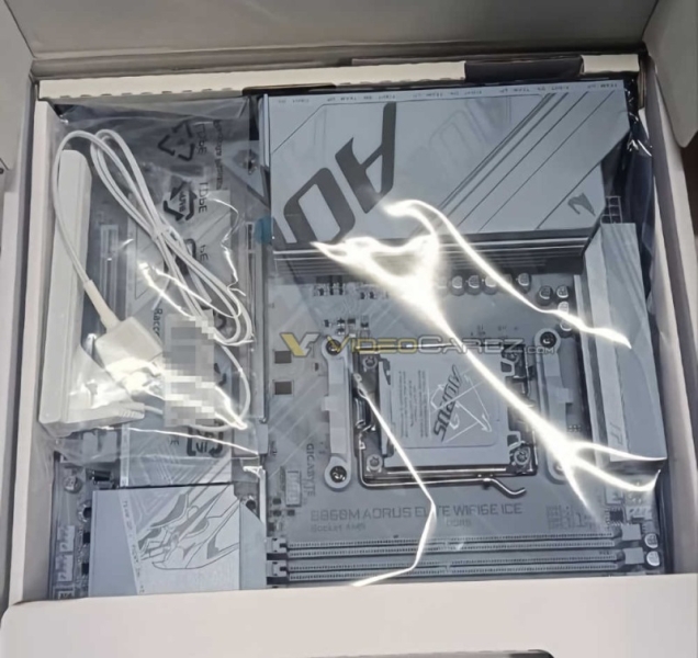 Материнская плата с чипсетом AMD B850 впервые показалась на фото &mdash; это белоснежная Gigabyte B850M Aorus Elite WIFI6E Ice