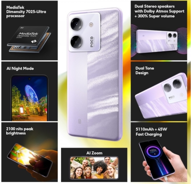 Xiaomi представила смартфон Poco M7 Pro 5G &mdash; Dimensity 7025 Ultra, камера 50 Мп и батарея на 5110 мА&middot;ч по цене от $175