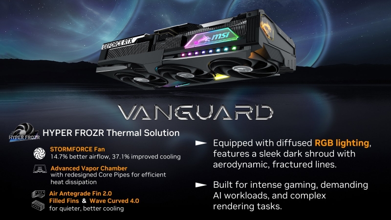 MSI представила свои версии GeForce RTX 5090, RTX 5080, RTX 5070 Ti и RTX 5070, включая новые Vanguard и лаконичные&nbsp;Inspire