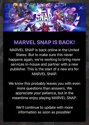 &laquo;Начало новой эры&raquo;: Marvel Snap возобновила работу в США после разблокировки TikTok и готовится к переменам