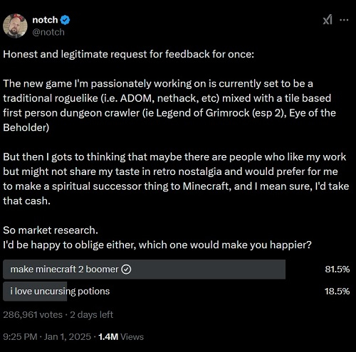 Создатель Minecraft &laquo;по сути анонсировал Minecraft 2&raquo;