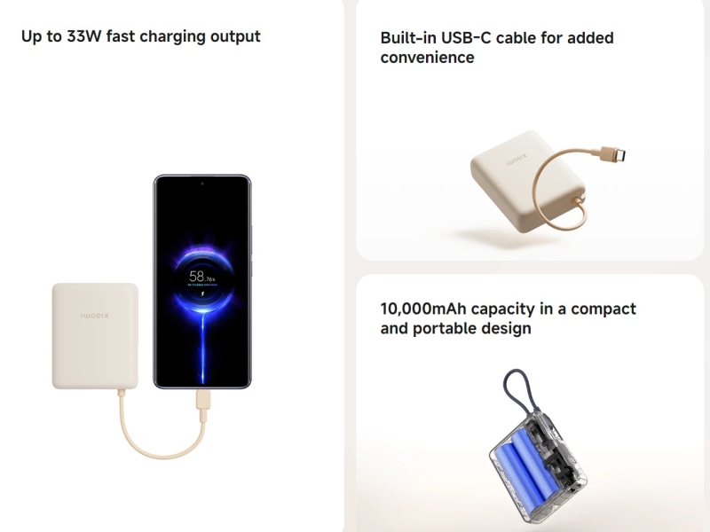 Xiaomi представила лёгкие и компактные повербанки мощностью до 165 Вт на 10000 мА·ч