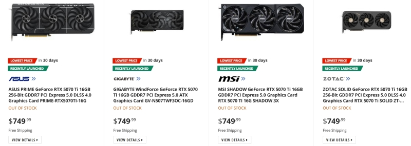 Стартовали продажи GeForce RTX 5070 Ti &mdash; в России карта стоит от 136 тыс. рублей