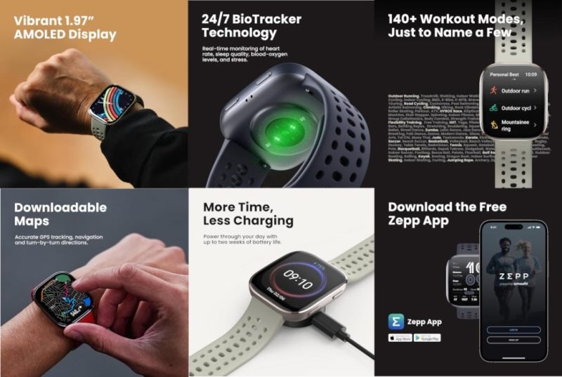 Amazfit представила смарт-часы Bip 6 с ярким дисплеем и автономностью на 14 дней за $80