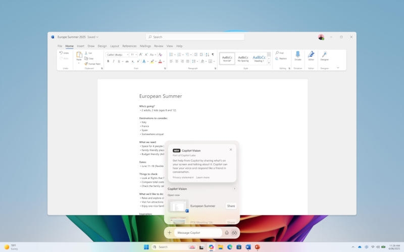 Microsoft начала тестировать Copilot Vision — ИИ «увидит» экран и приложения на компьютере